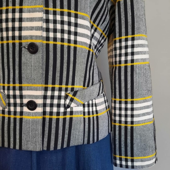 Vintage plaid tailored button up coat - Picture 3 of 4